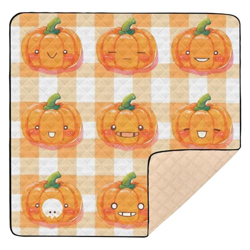 GuoChe Ute Kürbis auf kariertem Hintergrund, Halloween-Design, niedlich, faltbar, für drinnen und draußen, tragbarer Bauch GuoChe Ute Kürbis auf kariertem Hintergrund, Halloween-Design, niedlich, faltbar, für drinnen und draußen, tragbarer Bauch von GuoChe