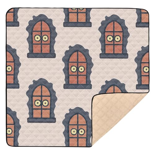 GuoChe Vintage Fenster Halloween Muster Niedlich Faltbar für Boden Leichte Baby Kick Krabbelmatte für GuoChe Vintage Fenster Halloween Muster Niedlich Faltbar für Boden Leichte Baby Kick Krabbelmatte für von GuoChe