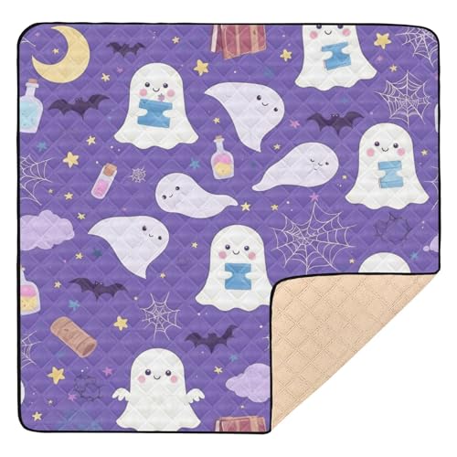 GuoChe Violette Fledermaus-Halloween-Druck, groß, stabil, für drinnen und draußen, gemütlich, atmungsaktiv, Reise-Spielmatte für GuoChe Violette Fledermaus-Halloween-Druck, groß, stabil, für drinnen und draußen, gemütlich, atmungsaktiv, Reise-Spielmatte für von GuoChe