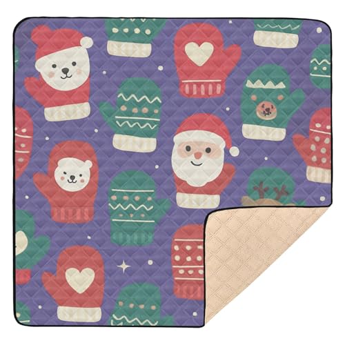 GuoChe Weihnachtliche Fäustlinge Muster, groß, rutschfest, für Boden, leichte Trittmatte für Babys und Kleinkinder GuoChe Weihnachtliche Fäustlinge Muster, groß, rutschfest, für Boden, leichte Trittmatte für Babys und Kleinkinder von GuoChe