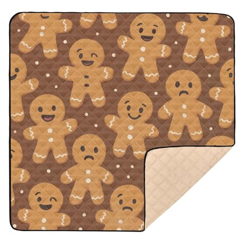 GuoChe Weihnachtliches Lebkuchenmuster, groß, rutschfest, für Boden, wasserabweisend, Spielzimmer, Aktivitätsmatte für GuoChe Weihnachtliches Lebkuchenmuster, groß, rutschfest, für Boden, wasserabweisend, Spielzimmer, Aktivitätsmatte für von GuoChe