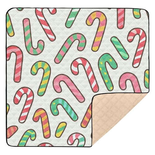 GuoChe Zuckerstangen-Muster, weich, dick, für drinnen und draußen, 1-teilige Baby-Krabbelmatte für Babys GuoChe Zuckerstangen-Muster, weich, dick, für drinnen und draußen, 1-teilige Baby-Krabbelmatte für Babys von GuoChe