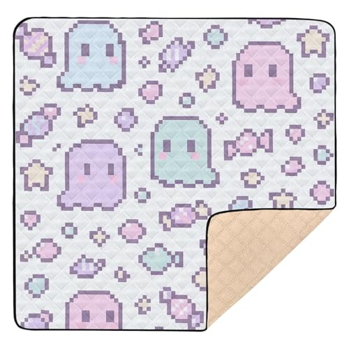 Halloween Retro Pixel Ghosts Large Non-Slip for Indoor Outdoor Cozy Breathable Padded Baby Mat for von GuoChe