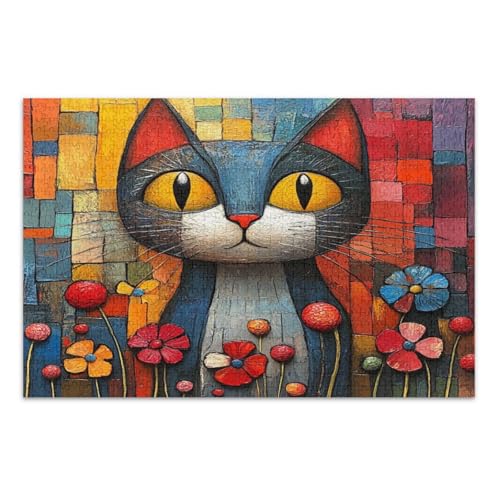Katze mit Blumen 1000 Teile Puzzle - Puzzle für Erwachsene Katze mit Blumen 1000 Teile Puzzle - Puzzle für Erwachsene von GuoChe
