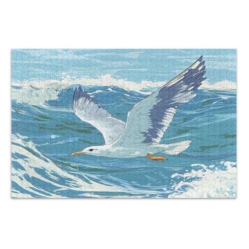 Möwe fliegt über den Ozean Wellen 1000 Teile Puzzle - Puzzle für Erwachsene Möwe fliegt über den Ozean Wellen 1000 Teile Puzzle - Puzzle für Erwachsene von GuoChe