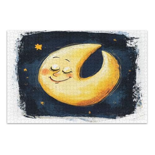 Mond mit einem lächelnden Gesicht nach unten schauend 1000 Teile Puzzle - Puzzle für Erwachsene Mond mit einem lächelnden Gesicht nach unten schauend 1000 Teile Puzzle - Puzzle für Erwachsene von GuoChe