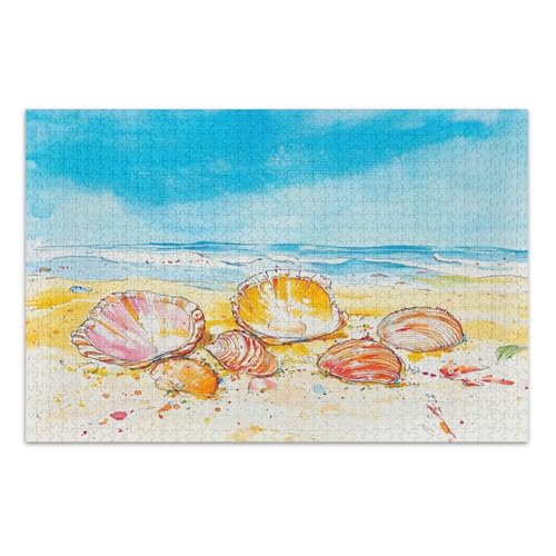 Muscheln liegend am Sandstrand 1000 Teile Puzzle - Puzzle für Erwachsene Muscheln liegend am Sandstrand 1000 Teile Puzzle - Puzzle für Erwachsene von GuoChe