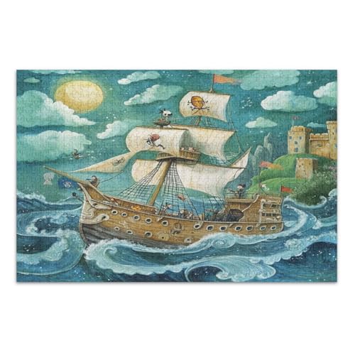 Piratenschiff Segeln auf dem geheimnisvollen Meer 1000 Teile Puzzle - Puzzle für Erwachsene Piratenschiff Segeln auf dem geheimnisvollen Meer 1000 Teile Puzzle - Puzzle für Erwachsene von GuoChe