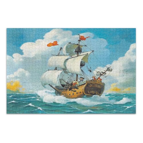 Piratenschiff Segeln auf dem geheimnisvollen Meer 1000 Teile Puzzle - Puzzle für Erwachsene Piratenschiff Segeln auf dem geheimnisvollen Meer 1000 Teile Puzzle - Puzzle für Erwachsene von GuoChe