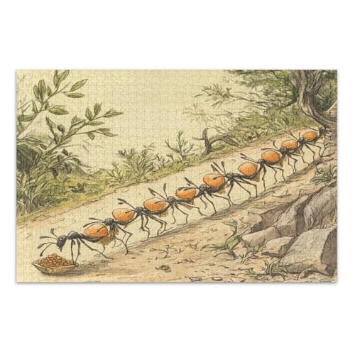 Puzzle 500 Teile für Erwachsene, coolste herausfordernde Puzzles für Kinder, ältere Ameisen, die Lebensmittel in einer Reihe tragen Puzzle 500 Teile für Erwachsene, coolste herausfordernde Puzzles für Kinder, ältere Ameisen, die Lebensmittel in einer Reihe tragen von GuoChe