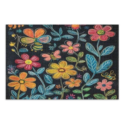 Puzzle 500 Teile für Erwachsene, coolste herausfordernde Puzzles für Kinder, ältere Menschen, bunte Blume Puzzle 500 Teile für Erwachsene, coolste herausfordernde Puzzles für Kinder, ältere Menschen, bunte Blume von GuoChe