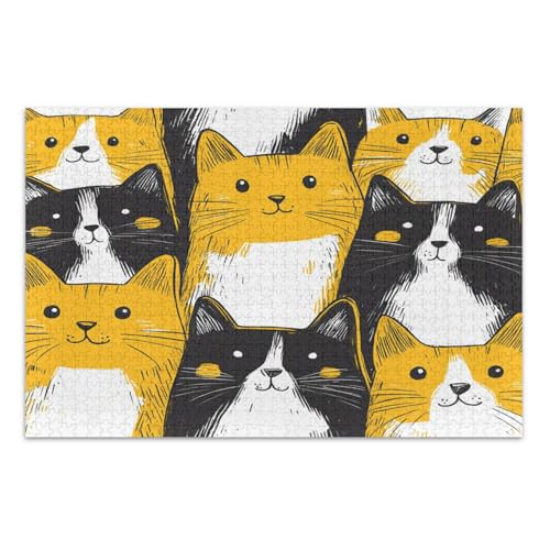 Puzzle mit 1000 Teilen – Puzzle für Erwachsene, gelbe und weiße Katzen Puzzle mit 1000 Teilen – Puzzle für Erwachsene, gelbe und weiße Katzen von GuoChe