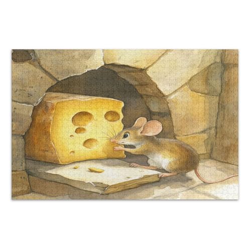 Puzzle mit 1000 Teilen – Puzzle für Erwachsene Maus schleicht sich in die Käserei Puzzle mit 1000 Teilen – Puzzle für Erwachsene Maus schleicht sich in die Käserei von GuoChe