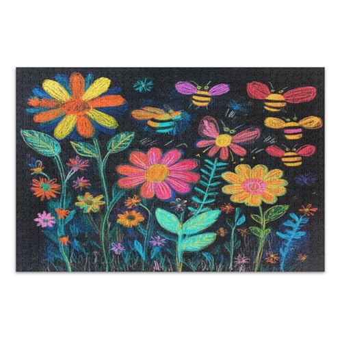 Puzzle mit bunten Blumen, 1000 Teile, Puzzle für Erwachsene Puzzle mit bunten Blumen, 1000 Teile, Puzzle für Erwachsene von GuoChe