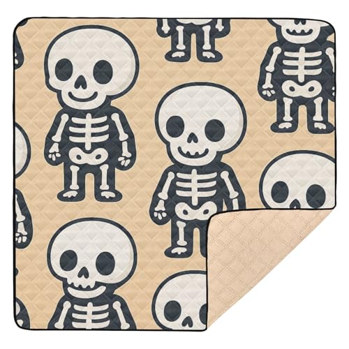 Skelett-Halloween-Grafik, niedlich, faltbar, für Boden, waschbar, Baby-Krabbelmatte für Babys, Kinder, Kleinkinder Skelett-Halloween-Grafik, niedlich, faltbar, für Boden, waschbar, Baby-Krabbelmatte für Babys, Kinder, Kleinkinder von GuoChe