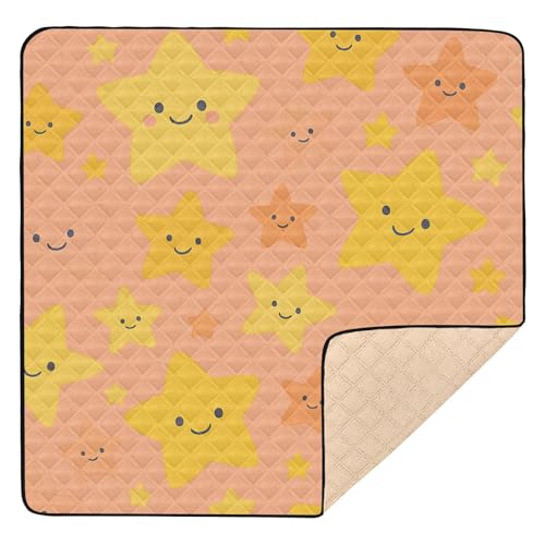 Weiche Schaumstoffmatte mit Sternenmuster, gemütlich, atmungsaktiv, für Babys, Kleinkinder, 127 cm x von GuoChe