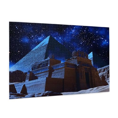 Ägypten Puzzle 1000 Teile Erwachsene Puzzle Landschaft Design für Erwachsene und Beginner, HD Farbe HolzPuzzle mit Geschenkbox Verpackung for Zimmer Deko Wohnzimmer, Geschenke für Frauen 50x75cm -z438 von Guofuos