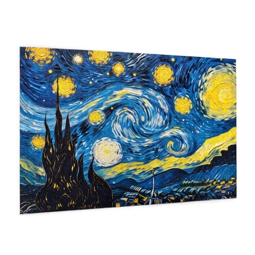 Abstrakt Puzzle 1000 Teile Erwachsene Puzzle Mond Design für Erwachsene und Beginner, HD Farbe HolzPuzzle mit Geschenkbox Verpackung for Zimmer Deko Wohnzimmer, Geschenke für Frauen 50x75cm -z528 von Guofuos