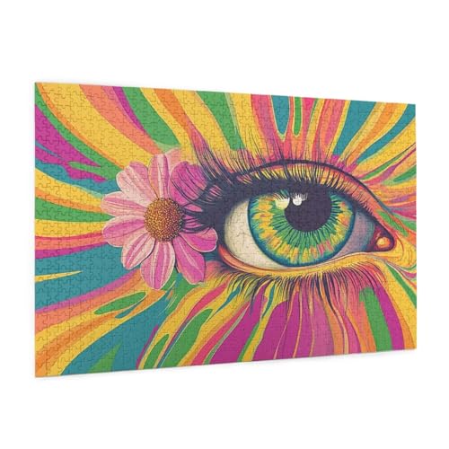 Abstrakt Puzzle 6000 Teile Erwachsene Puzzle Auge Design für Erwachsene und Beginner, HD Farbe HolzPuzzle mit Geschenkbox Verpackung for Zimmer Deko Wohnzimmer, Geschenke für Frauen 100x180cm -z526 von Guofuos