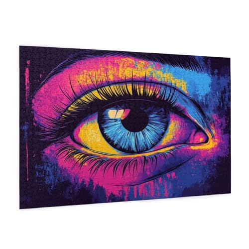Auge Puzzle 2000 Teile Erwachsene Puzzle Farbe Design für Erwachsene und Beginner, HD Farbe HolzPuzzle mit Geschenkbox Verpackung for Zimmer Deko Wohnzimmer, Geschenke für Frauen 70x100cm -z412 von Guofuos