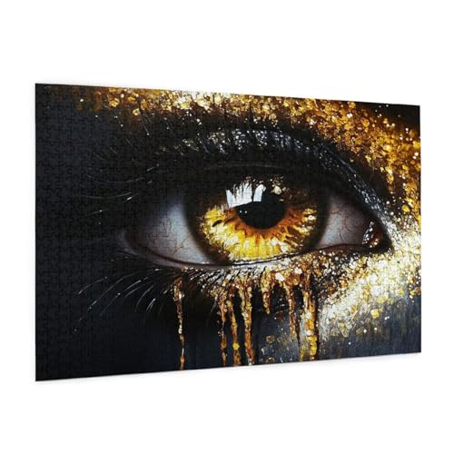 Auge Puzzle 5000 Teile Erwachsene Puzzle Gold Design für Erwachsene und Beginner, HD Farbe HolzPuzzle mit Geschenkbox Verpackung for Zimmer Deko Wohnzimmer, Geschenke für Frauen 100x150cm -z414 Auge Puzzle 5000 Teile Erwachsene Puzzle Gold Design für Erwachsene und Beginner, HD Farbe HolzPuzzle mit Geschenkbox Verpackung for Zimmer Deko Wohnzimmer, Geschenke für Frauen 100x150cm -z414 von Guofuos