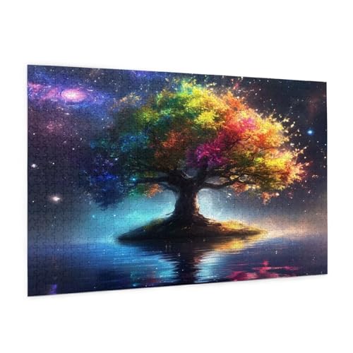 Baum Des Lebens Puzzle 2000 Teile Erwachsene Puzzle Landschaft Design für Erwachsene und Beginner,Farbe HolzPuzzle mit Geschenkbox Verpackung,Zimmer Deko Wohnzimmer,Geschenke für Frauen 70x100cm -z390 von Guofuos