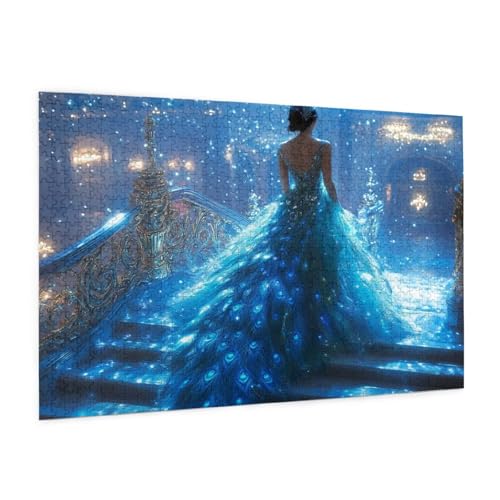 Blau Puzzle 2000 Teile Erwachsene Puzzle Frau Design für Erwachsene und Beginner, HD Farbe HolzPuzzle mit Geschenkbox Verpackung for Zimmer Deko Wohnzimmer, Geschenke für Frauen 70x100cm -z223 von Guofuos