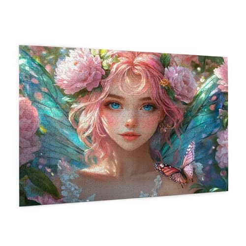 Blume Puzzle 1000 Teile Erwachsene Puzzle Frau Design für Erwachsene und Beginner, HD Farbe HolzPuzzle mit Geschenkbox Verpackung for Zimmer Deko Wohnzimmer, Geschenke für Frauen 50x75cm -z191 von Guofuos