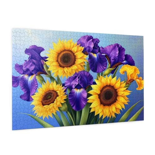 Blume Puzzle 1500 Teile Erwachsene Puzzle Farbe Design für Erwachsene und Beginner, HD Farbe HolzPuzzle mit Geschenkbox Verpackung for Zimmer Deko Wohnzimmer, Geschenke für Frauen 57x87cm -z1071 von Guofuos