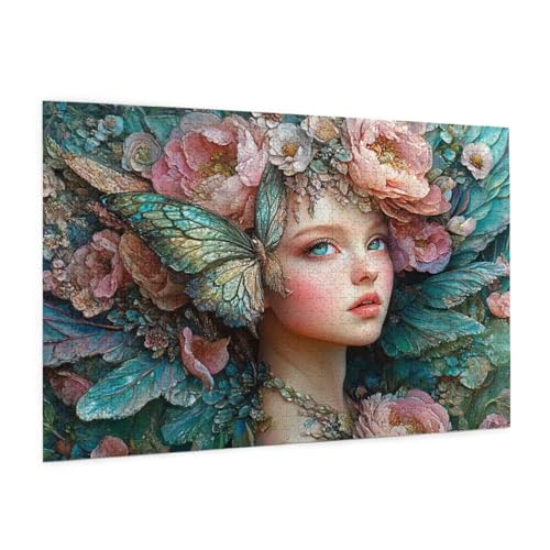 Blume Puzzle 1500 Teile Erwachsene Puzzle Frau Design für Erwachsene und Beginner, HD Farbe HolzPuzzle mit Geschenkbox Verpackung for Zimmer Deko Wohnzimmer, Geschenke für Frauen 57x87cm -z192 von Guofuos