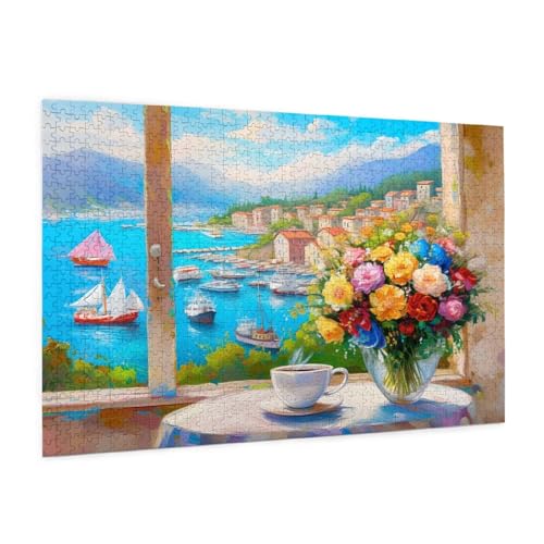 Blume Puzzle 1500 Teile Erwachsene Puzzle Landschaft Design für Erwachsene und Beginner, HD Farbe HolzPuzzle mit Geschenkbox Verpackung for Zimmer Deko Wohnzimmer, Geschenke für Frauen 57x87cm -z1132 von Guofuos