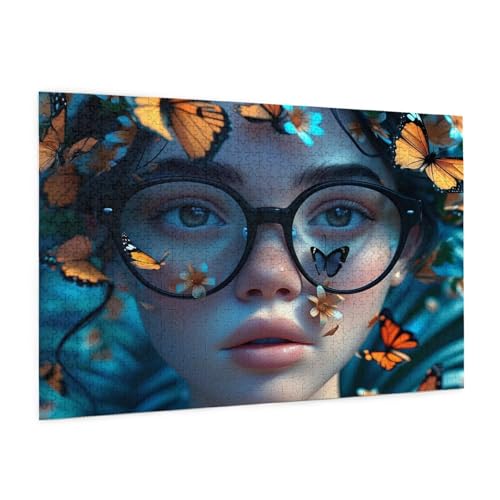 Blume Puzzle 1500 Teile Erwachsene Puzzle Schmetterling Design für Erwachsene und Beginner, HD Farbe HolzPuzzle mit Geschenkbox Verpackung, Zimmer Deko Wohnzimmer, Geschenke für Frauen 57x87cm -z1155 Blume Puzzle 1500 Teile Erwachsene Puzzle Schmetterling Design für Erwachsene und Beginner, HD Farbe HolzPuzzle mit Geschenkbox Verpackung, Zimmer Deko Wohnzimmer, Geschenke für Frauen 57x87cm -z1155 von Guofuos