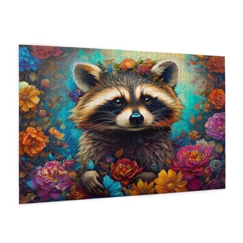 Blume Puzzle 1500 Teile Erwachsene Puzzle Tier Design für Erwachsene und Beginner, HD Farbe HolzPuzzle mit Geschenkbox Verpackung for Zimmer Deko Wohnzimmer, Geschenke für Frauen 57x87cm -z1118 von Guofuos