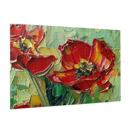 Blume Puzzle 2000 Teile Erwachsene Puzzle Abstrakt Design für Erwachsene und Beginner, HD Farbe HolzPuzzle mit Geschenkbox Verpackung for Zimmer Deko Wohnzimmer, Geschenke für Frauen 70x100cm -z1095 von Guofuos