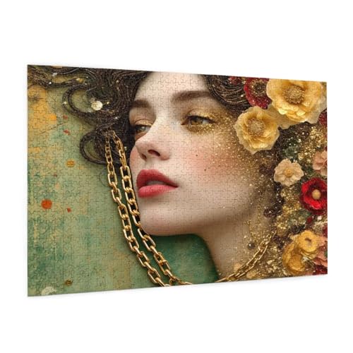 Blume Puzzle 2000 Teile Erwachsene Puzzle Frau Design für Erwachsene und Beginner, HD Farbe HolzPuzzle mit Geschenkbox Verpackung for Zimmer Deko Wohnzimmer, Geschenke für Frauen 70x100cm -z1190 von Guofuos