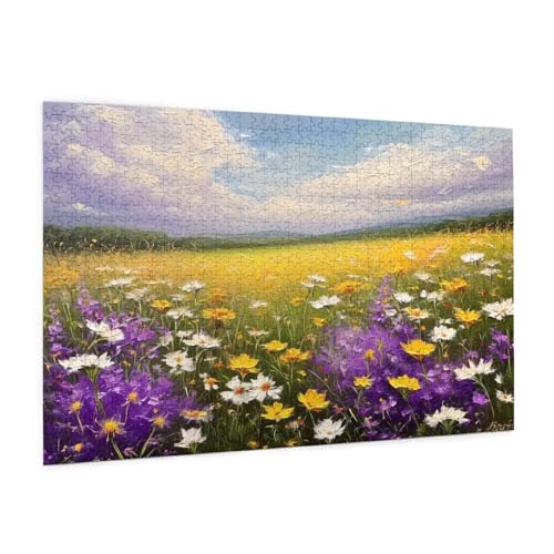 Blume Puzzle 2000 Teile Erwachsene Puzzle Landschaft Design für Erwachsene und Beginner, HD Farbe HolzPuzzle mit Geschenkbox Verpackung for Zimmer Deko Wohnzimmer, Geschenke für Frauen 70x100cm -z163 von Guofuos