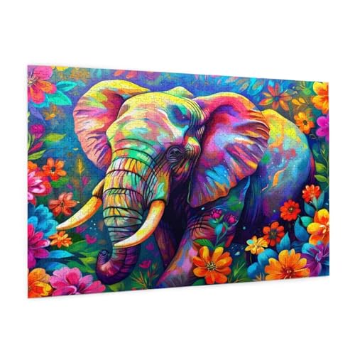 Blume Puzzle 3000 Teile Erwachsene Puzzle Elefant Design für Erwachsene und Beginner, HD Farbe HolzPuzzle mit Geschenkbox Verpackung for Zimmer Deko Wohnzimmer, Geschenke für Frauen 80x120cm -z1106 Blume Puzzle 3000 Teile Erwachsene Puzzle Elefant Design für Erwachsene und Beginner, HD Farbe HolzPuzzle mit Geschenkbox Verpackung for Zimmer Deko Wohnzimmer, Geschenke für Frauen 80x120cm -z1106 von Guofuos