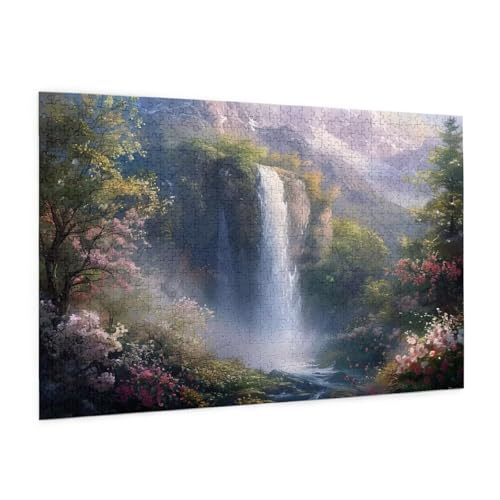 Blume Puzzle 3000 Teile Erwachsene Puzzle Fallen Design für Erwachsene und Beginner, HD Farbe HolzPuzzle mit Geschenkbox Verpackung for Zimmer Deko Wohnzimmer, Geschenke für Frauen 80x120cm -z1213 von Guofuos