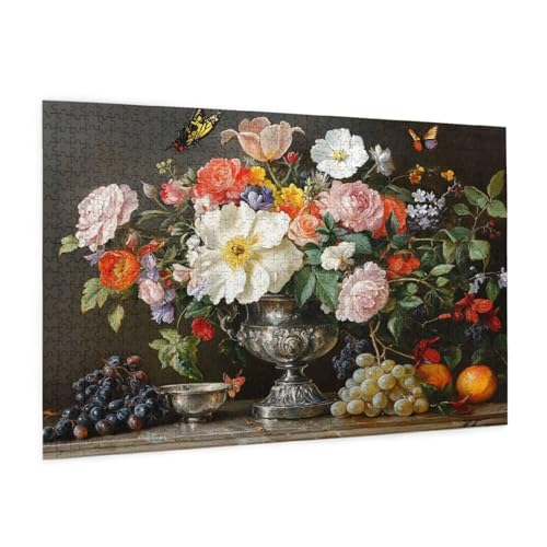 Blume Puzzle 3000 Teile Erwachsene Puzzle Landschaft Design für Erwachsene und Beginner, HD Farbe HolzPuzzle mit Geschenkbox Verpackung for Zimmer Deko Wohnzimmer, Geschenke für Frauen 80x120cm -z1139 von Guofuos