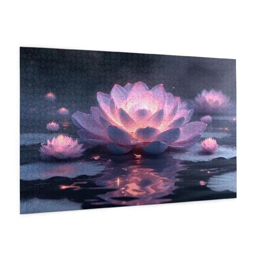 Blume Puzzle 3000 Teile Erwachsene Puzzle Lotus Design für Erwachsene und Beginner, HD Farbe HolzPuzzle mit Geschenkbox Verpackung for Zimmer Deko Wohnzimmer, Geschenke für Frauen 80x120cm -z170 von Guofuos