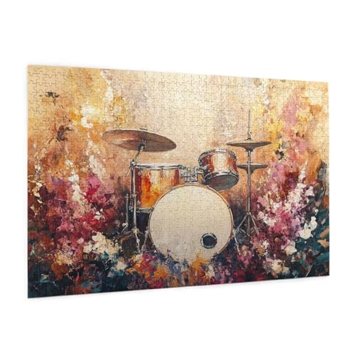Blume Puzzle 3000 Teile Erwachsene Puzzle Musikinstrumente Design für Erwachsene und Beginner,HD Farbe HolzPuzzle mit Geschenkbox Verpackung,Zimmer Deko Wohnzimmer,Geschenke für Frauen 80x120cm -z178 von Guofuos