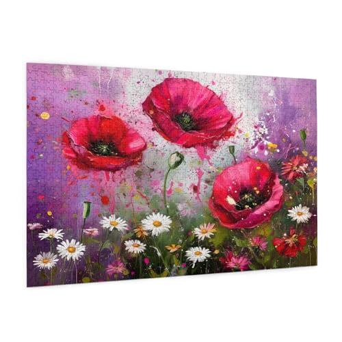 Blume Puzzle 4000 Teile Erwachsene Puzzle Abstrakt Design für Erwachsene und Beginner, HD Farbe HolzPuzzle mit Geschenkbox Verpackung for Zimmer Deko Wohnzimmer, Geschenke für Frauen 87x140cm -z151 von Guofuos