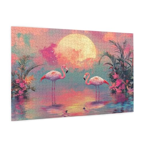Blume Puzzle 4000 Teile Erwachsene Puzzle Flamingo Design für Erwachsene und Beginner, HD Farbe HolzPuzzle mit Geschenkbox Verpackung for Zimmer Deko Wohnzimmer, Geschenke für Frauen 87x140cm -z173 von Guofuos