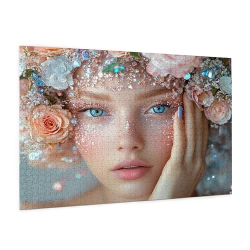 Blume Puzzle 4000 Teile Erwachsene Puzzle Frau Design für Erwachsene und Beginner, HD Farbe HolzPuzzle mit Geschenkbox Verpackung for Zimmer Deko Wohnzimmer, Geschenke für Frauen 87x140cm -z182 von Guofuos