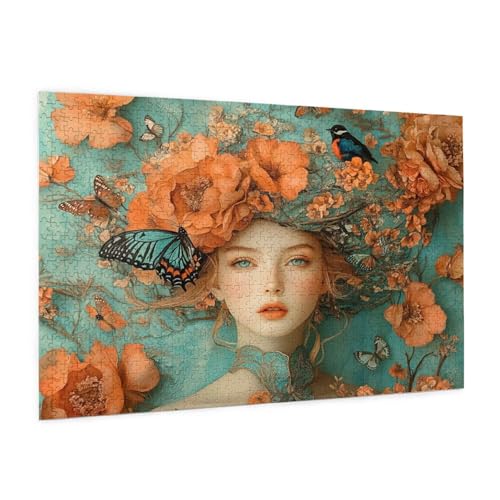 Blume Puzzle 4000 Teile Erwachsene Puzzle Frau Design für Erwachsene und Beginner, HD Farbe HolzPuzzle mit Geschenkbox Verpackung for Zimmer Deko Wohnzimmer, Geschenke für Frauen 87x140cm -z186 von Guofuos