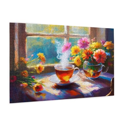 Blume Puzzle 5000 Teile Erwachsene Puzzle Fensterbank Design für Erwachsene und Beginner, HD Farbe HolzPuzzle mit Geschenkbox Verpackung, Zimmer Deko Wohnzimmer, Geschenke für Frauen 100x150cm -z1103 Blume Puzzle 5000 Teile Erwachsene Puzzle Fensterbank Design für Erwachsene und Beginner, HD Farbe HolzPuzzle mit Geschenkbox Verpackung, Zimmer Deko Wohnzimmer, Geschenke für Frauen 100x150cm -z1103 von Guofuos