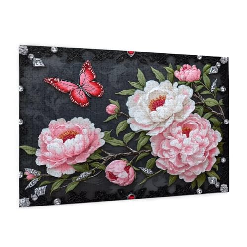 Blume Puzzle 5000 Teile Erwachsene Puzzle Pfingstrose Design für Erwachsene und Beginner, HD Farbe HolzPuzzle mit Geschenkbox Verpackung, Zimmer Deko Wohnzimmer, Geschenke für Frauen 100x150cm -z1185 von Guofuos