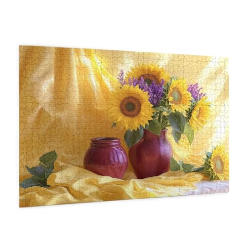 Blume Puzzle 5000 Teile Erwachsene Puzzle Sonnenblume Design für Erwachsene und Beginner, HD Farbe HolzPuzzle mit Geschenkbox Verpackung, Zimmer Deko Wohnzimmer, Geschenke für Frauen 100x150cm -z1217 von Guofuos