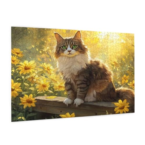 Blume Puzzle 6000 Teile Erwachsene Puzzle Katze Design für Erwachsene und Beginner, HD Farbe HolzPuzzle mit Geschenkbox Verpackung for Zimmer Deko Wohnzimmer, Geschenke für Frauen 100x180cm -z1174 von Guofuos