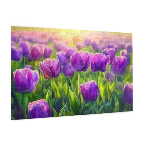 Blume Puzzle 6000 Teile Erwachsene Puzzle Lila Design für Erwachsene und Beginner, HD Farbe HolzPuzzle mit Geschenkbox Verpackung for Zimmer Deko Wohnzimmer, Geschenke für Frauen 100x180cm -z1230 von Guofuos